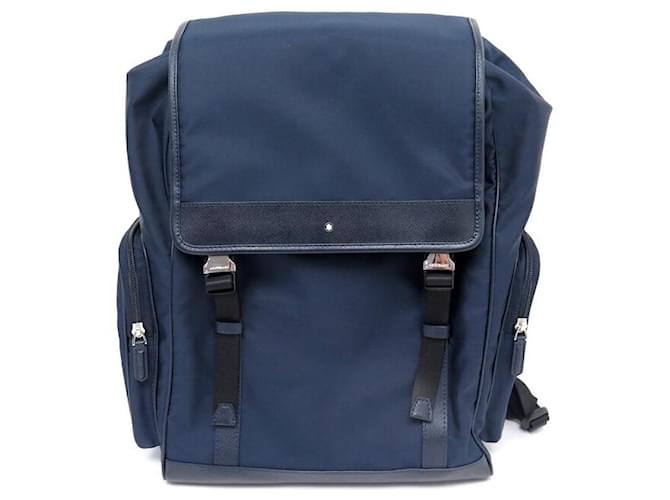 NEUF SAC A DOS MONTBLANC SARTORIAL JET BACKPACK MEDIUM 118384 EN TOILE BAG Bleu Marine  ref.1387847