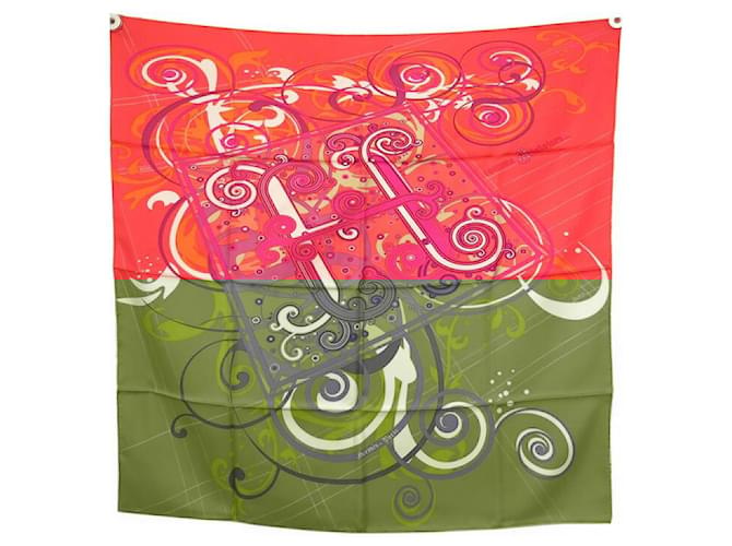Hermès HERMES H COMME HISTOIRES RYBALTCHENKO SQUARE 90 SILK SCARF Red  ref.1387857