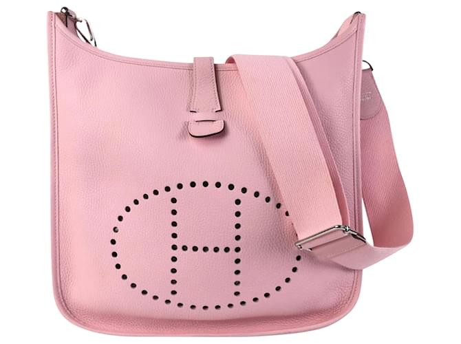 Hermès Hermes Evelyne GM Rose Sakura Clemence Pink Leather  ref.1387878