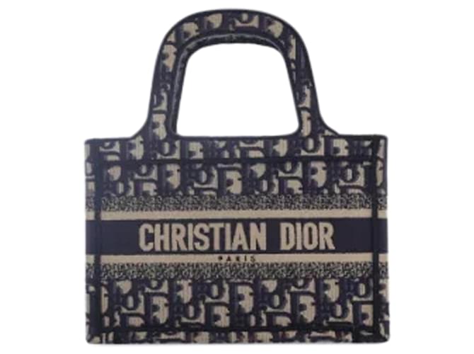 Christian Dior Borsa porta libri Dior Mini Blu Blu chiaro Tela  ref.1387879