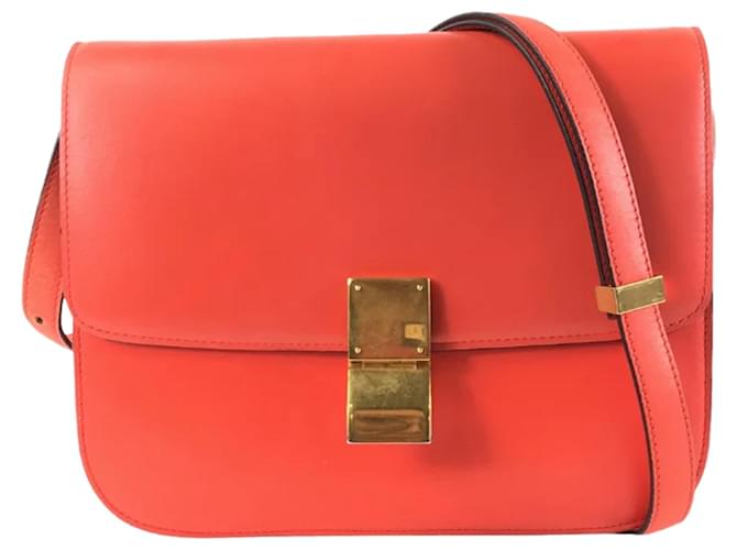 Céline Celine Box Bag Orange Coral Leather  ref.1387900