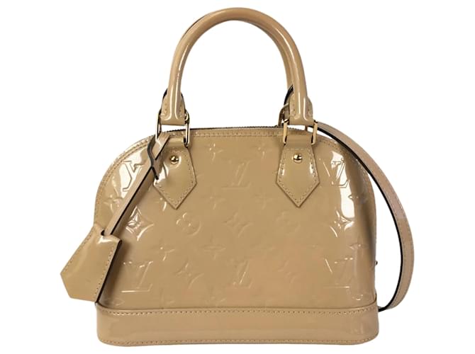 Louis Vuitton Alma BB Marrom Bege Couro Couro envernizado  ref.1387901