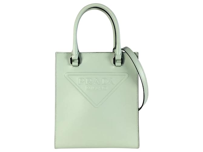 Tote Borsa a tracolla Prada 2Way Verde Pelle Vitello simile a un vitello  ref.1387905