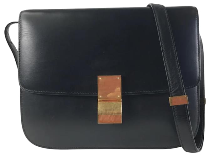 Céline Bolso caja celine Negro Cuero Becerro  ref.1387917