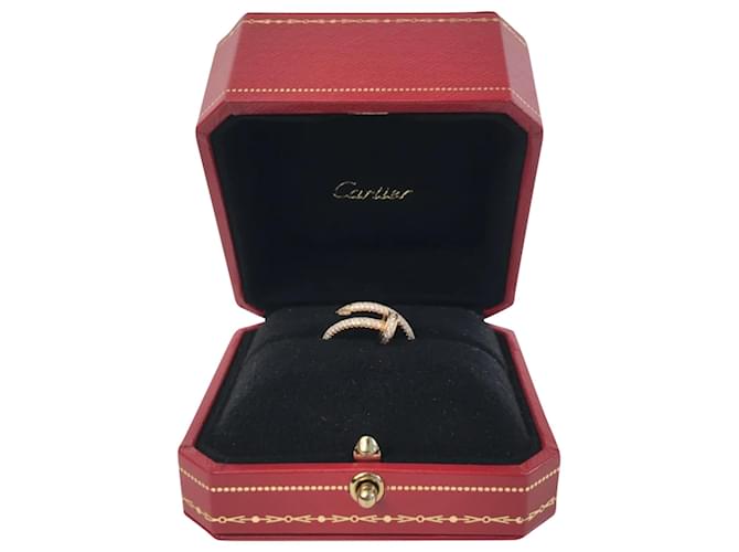 Cartier Juste Un Clou Anillo pavimentado completo Sz 49 Dorado Metálico Metal Oro rosa  ref.1387920