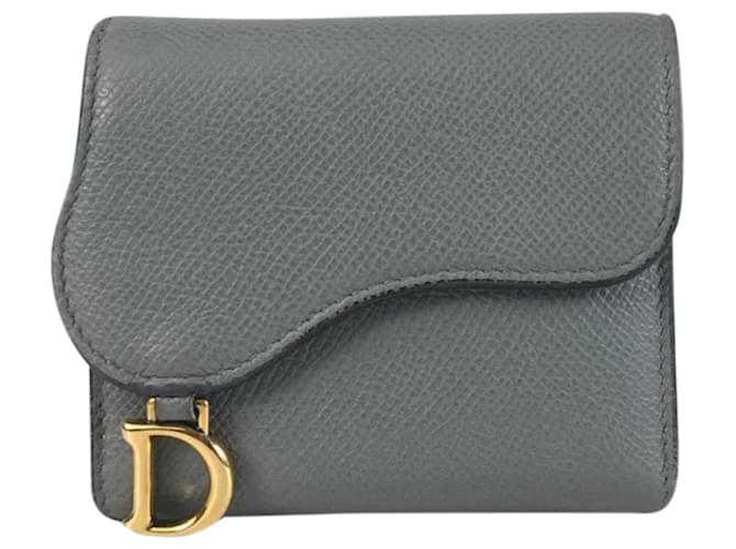 Dior Lotus Wallet Blue Leather  ref.1387929