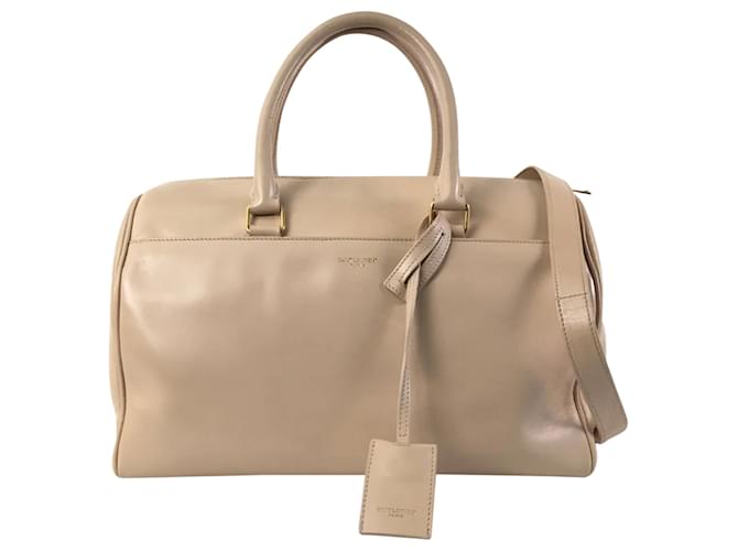 Saint Laurent (YSL) Small Duffle Bag Brown Beige Leather Pony-style calfskin  ref.1387930