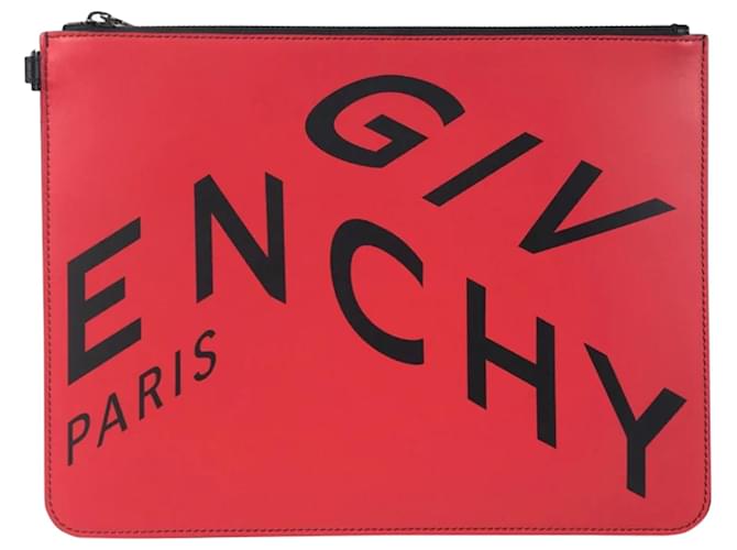 Pochette Givenchy Cuir Rouge Bordeaux  ref.1387931