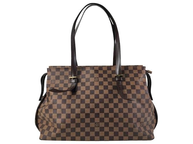 Louis Vuitton Chelsea Marrom Vermelho Lona  ref.1387937