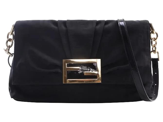 Zucca Fendi Mia Crossbody Bag Black Cloth  ref.1387953