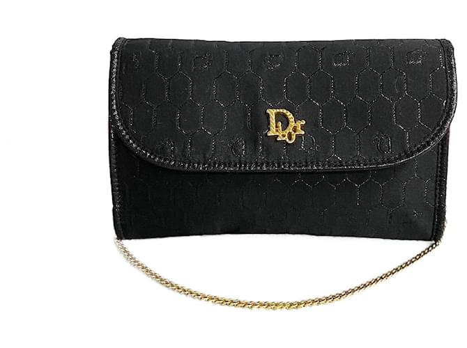 Bolso bandolera Dior con cadena de lona en forma de panal Bolso bandolera de lona en buen estado Lienzo  ref.1387967