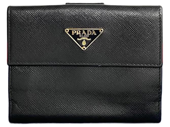 Prada Saffiano Leather Bifold Wallet Leather Short Wallet in Good condition  ref.1387989