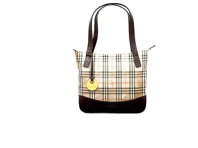 Burberry Haymarket Check Canvas Sac à main Sac cabas en toile en excellent état  ref.1388010