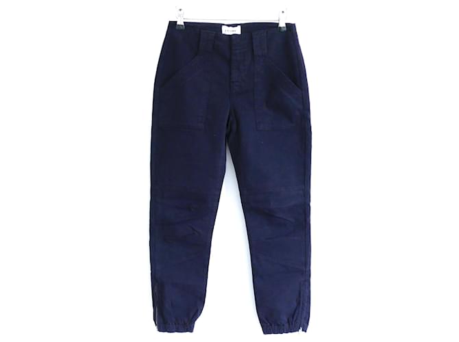 Frame Denim Pantalon Moto Trapunto Frame en bleu marine lavé Coton  ref.1388038