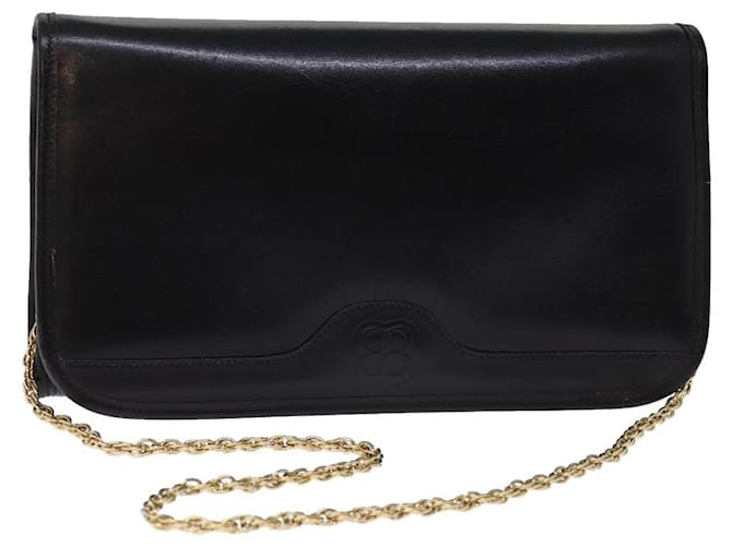 BALENCIAGA Chain Shoulder Bag Leather Black Auth bs14136  ref.1388062