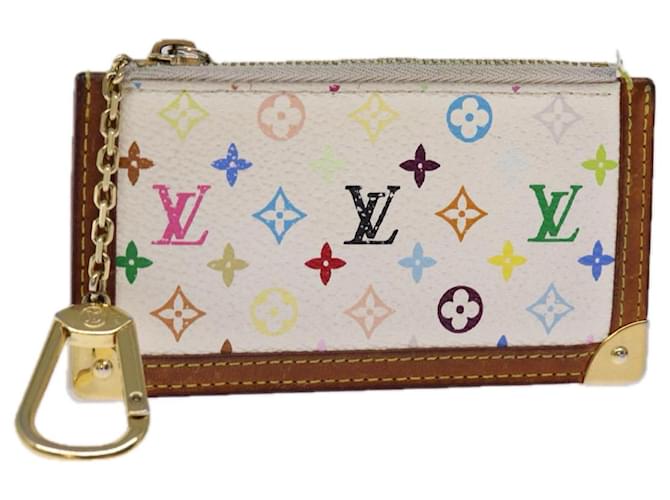 LOUIS VUITTON Monogram Multicolor Pochette Cles Borsa Bianca M92655 Auth 75047 Bianco  ref.1388074