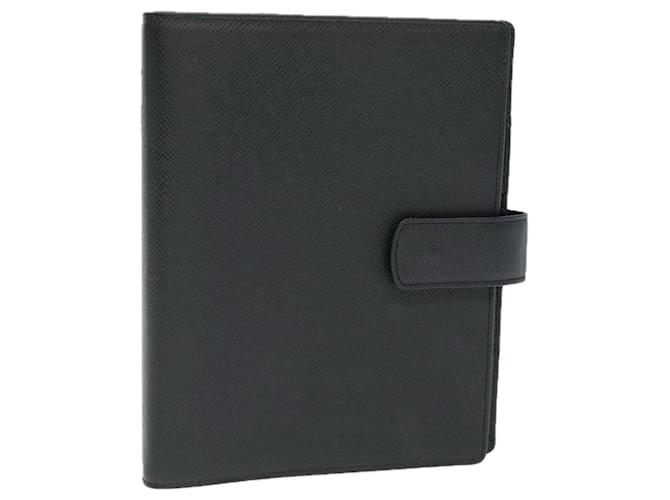 LOUIS VUITTON Taiga Agenda GM Day Planner Cover Black R20232 LV Auth 74449 Leather  ref.1388123