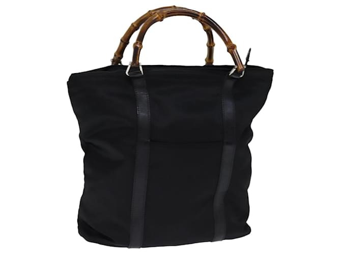 Bolso de mano GUCCI Bamboo Nylon Negro 000 3754 0508 Auth bs14134  ref.1388139