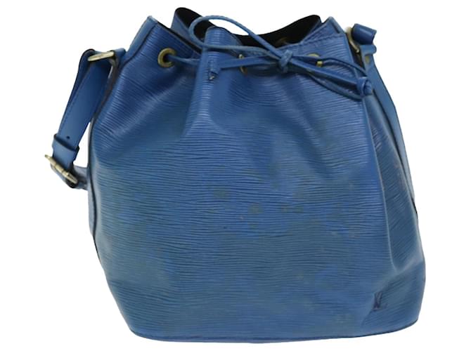 Bolsa de ombro LOUIS VUITTON Epi Petit Noe Azul M44105 Autenticação de LV 74948 Couro  ref.1388143