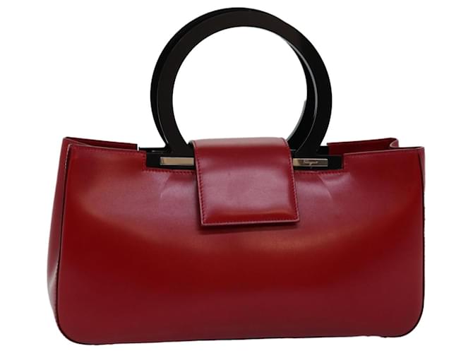 Salvatore Ferragamo Gancini Hand Bag Leather Red Auth 74408  ref.1388148