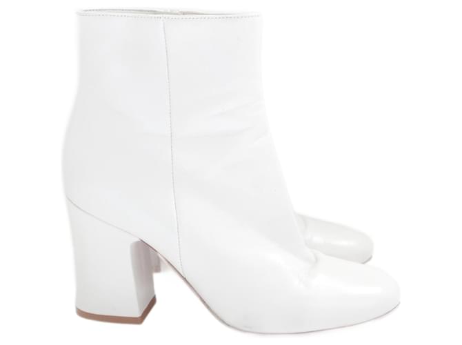 Botas de tornozelo de salto médio branco Gianvito Rossi Couro  ref.1388156