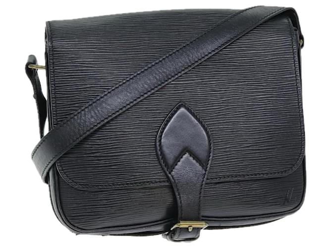 Bolso de hombro LOUIS VUITTON Epi Cartouchiere MM Negro Noir M52242 LV Auth 73673 Cuero  ref.1388163