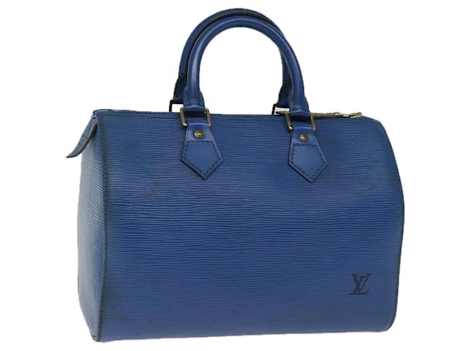 LOUIS VUITTON Epi Speedy 25 Sac à main Toledo Bleu M43015 Auth LV 74998 Cuir  ref.1388169