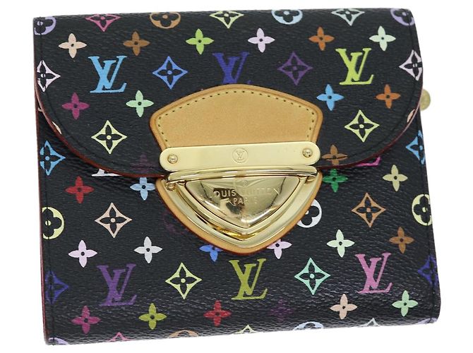 LOUIS VUITTON Multicolor Portefeuille Koala Wallet Black M58015 LV Auth 74334