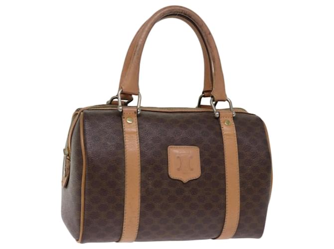 Céline Sac à main CELINE Macadam en toile PVC Marron Auth 74542  ref.1388174