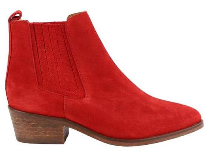 Autre Marque Boots en daim Rouge  ref.1388203