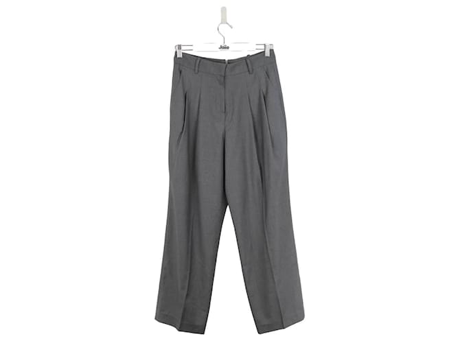 Autre Marque Pantalon droit gris Synthétique  ref.1388227