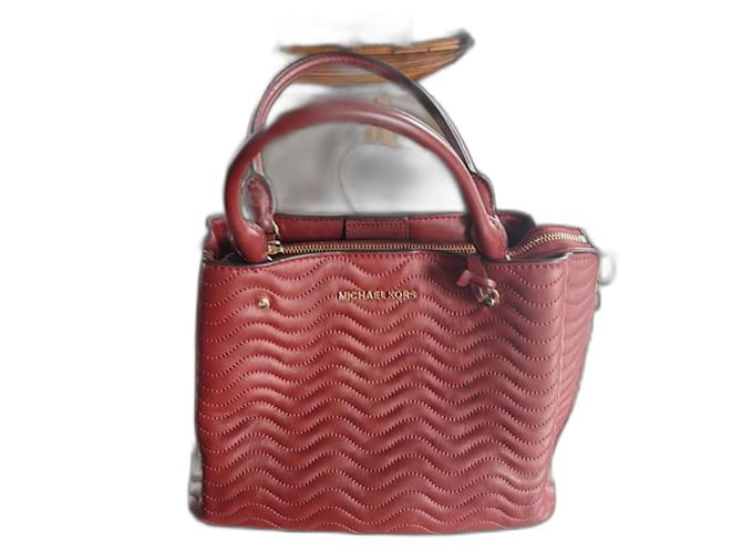 Michael Kors Borsa a mano Camille Large Rosso Pelle  ref.1388259