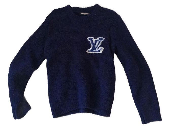 Louis Vuitton Pullover aus Wolle marineblau