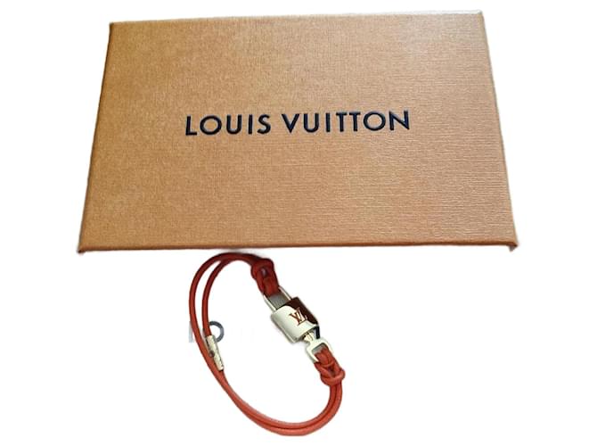 Louis Vuitton LV VORHÄNGESCHLOSS Orange Leder  ref.1388261