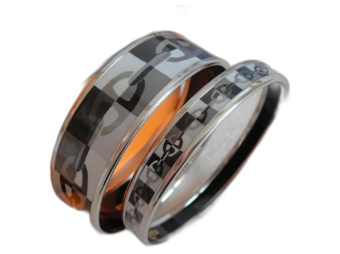 Hermès HERMES  2 bracelets OPTIQUE CHAINE ANCRE PALLADIE PLATINE Gris 