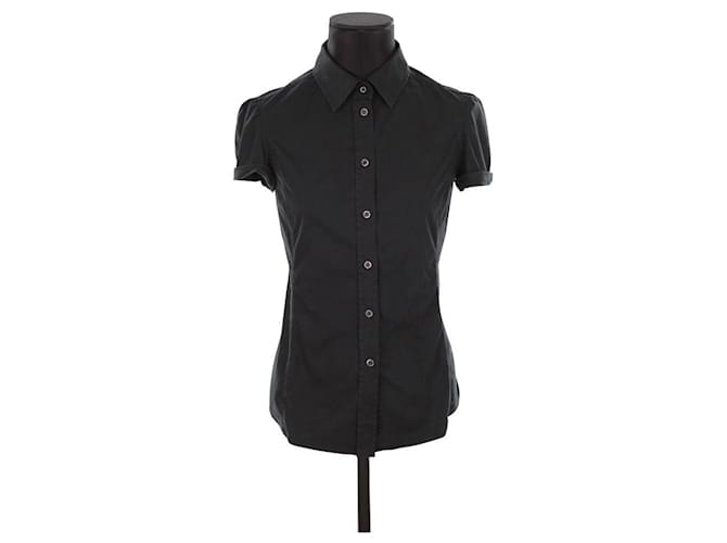 Prada Short-sleeved cotton shirt Black  ref.1388278