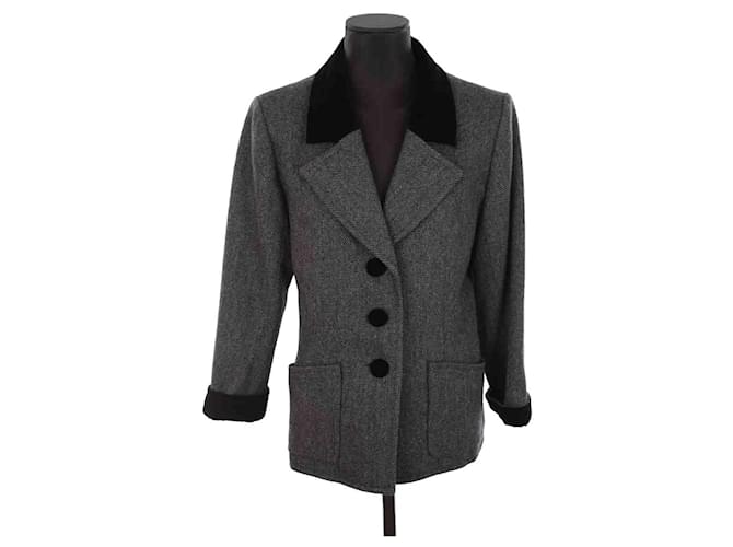 Saint Laurent Wool coat Grey  ref.1388296