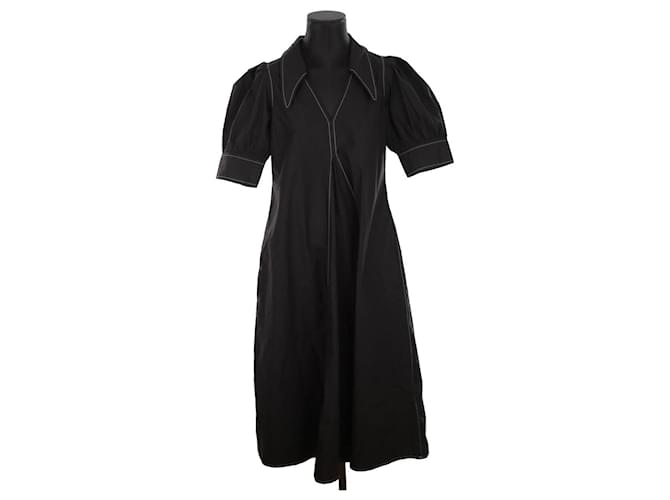 Ganni Black dress Polyester  ref.1388303