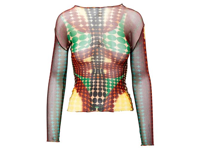 Jean Paul Gaultier Cyberdot Mesh-Oberteil Mehrfarben