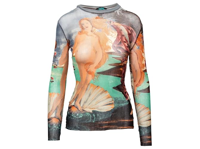 Top in rete con Venere di Botticelli di Jean Paul Gaultier Multicolore Nylon  ref.1388308