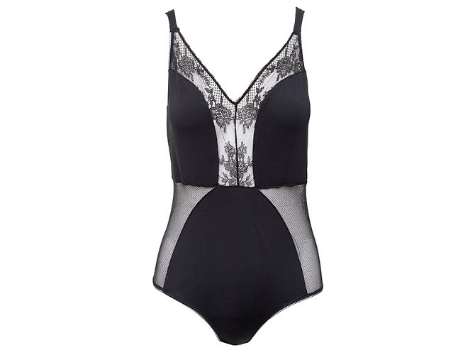 Stella Mc Cartney Body de renda e malha Stella McCartney Preto