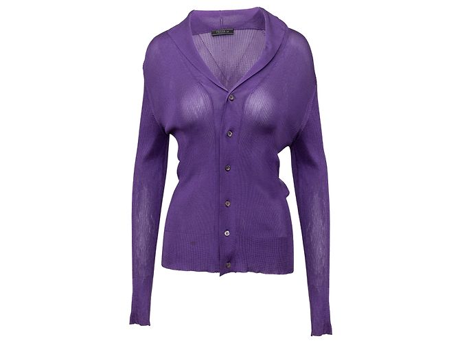 Prada Top com nervuras de seda Roxo