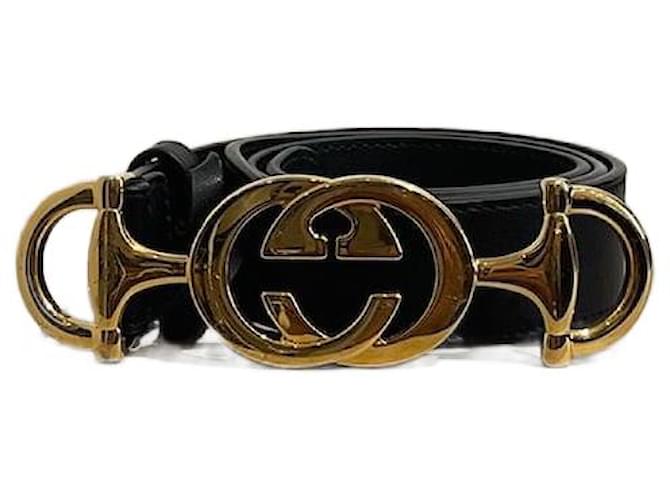 GUCCI  Belts T.cm 70 Leather Black  ref.1388317