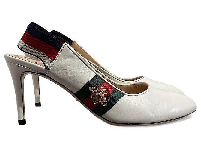 Zapatos de tacón GUCCI T.EU 39 Cuero Blanco