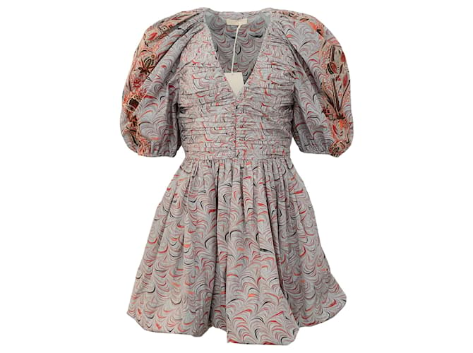 Autre Marque Ulla Johnson Calcedônia Gwen Vestido com bainha bolha Azul Poliéster  ref.1388343