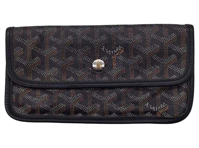 Autre Marque Goyard – Goyardine-Geldbörse aus beschichtetem Canvas in Schwarz Leder  ref.1388344