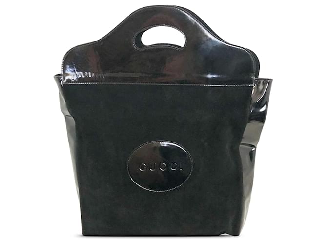 Bolsa preta com logotipo de feltro Gucci Preto Couro  ref.1388366