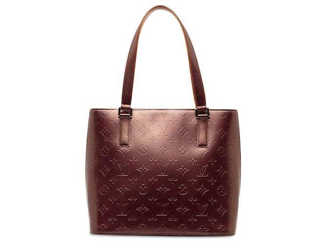 Red Louis Vuitton Monogram Mat Stockton Tote Bag Leather  ref.1388369