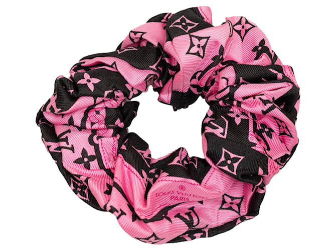 Scrunchie Louis Vuitton Monograma Bee Mindful Chouchou rosa Seda  ref.1388383