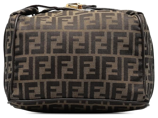 Brown Fendi Zucca Canvas Handbag Leather  ref.1388398